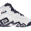 Fila MB 1BM00055-125 Mens White Leather Lace Up Athletic Basketball Shoes