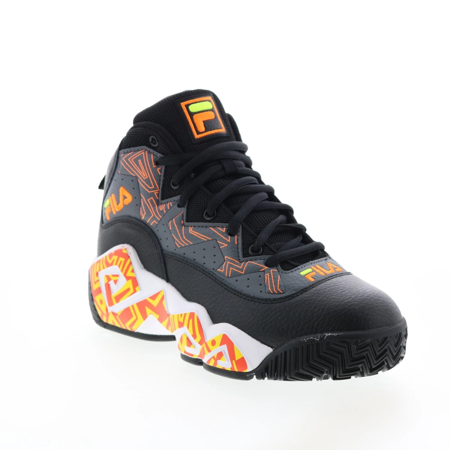 Fila MB 1BM01742-054 Mens Black Leather Lace Up Athletic Basketball Shoes - Image 2