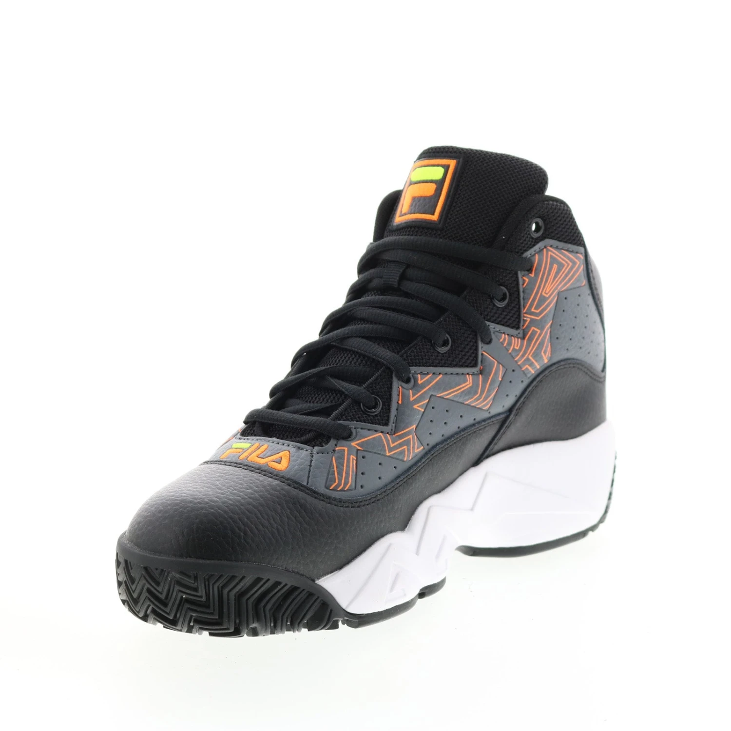 Fila MB 1BM01742-054 Mens Black Leather Lace Up Athletic Basketball Shoes - Image 4