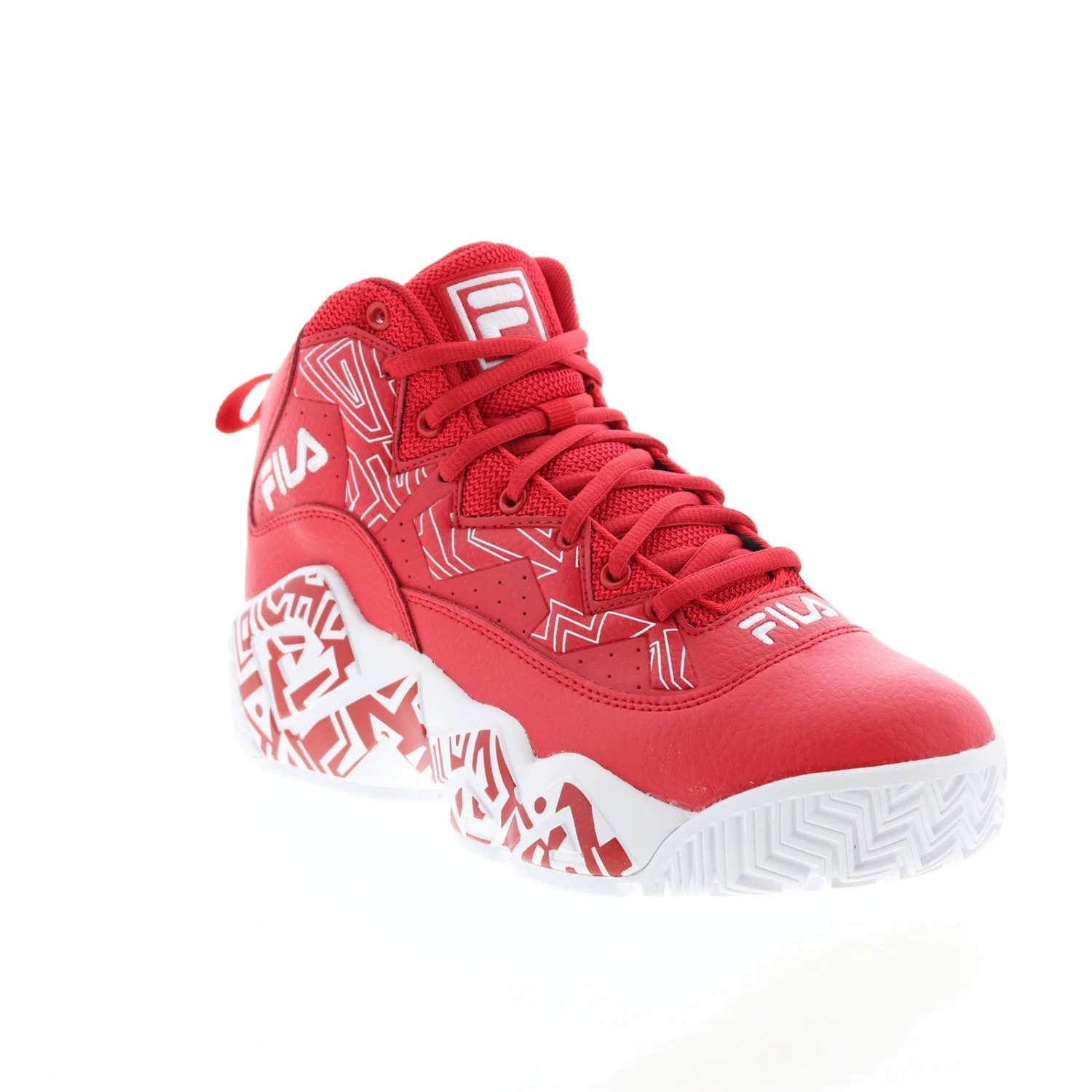 Fila MB 1BM01742-611 Mens Red Leather Lace Up Lifestyle Sneakers Shoes - Image 2