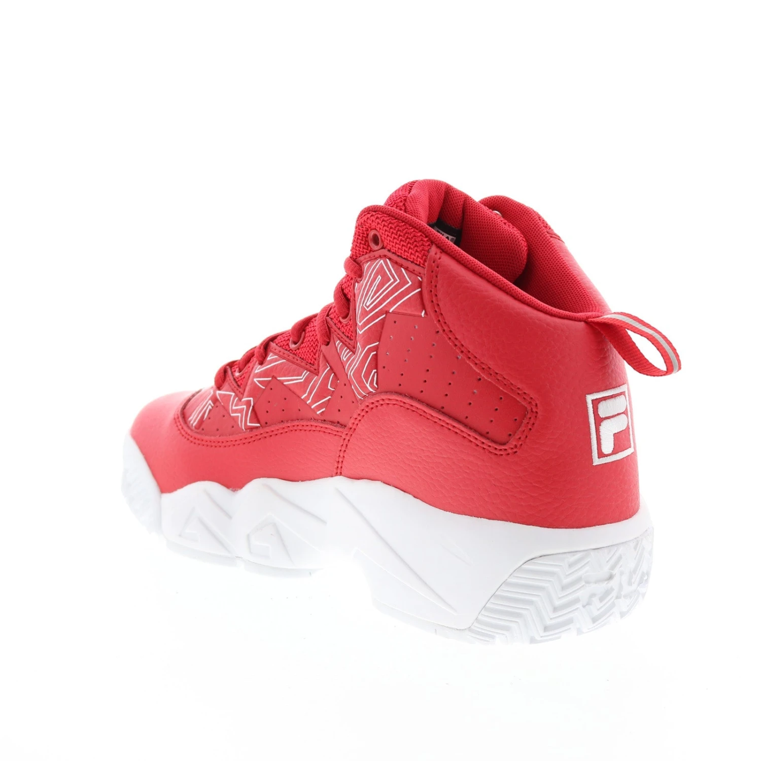 Fila MB 1BM01742-611 Mens Red Leather Lace Up Lifestyle Sneakers Shoes - Image 6