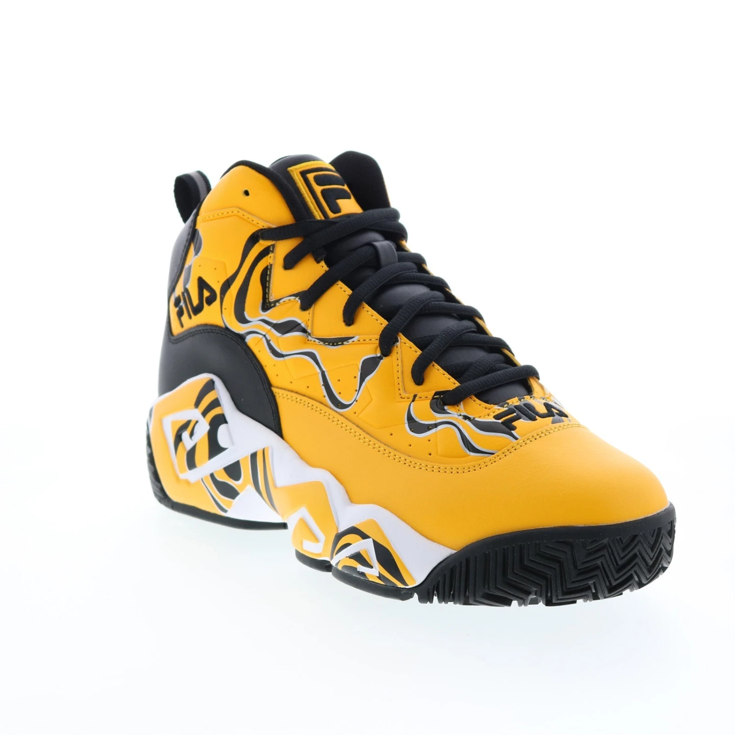 Fila MB 1BM01795-702 Mens Yellow Leather Lace Up Athletic Basketball Shoes - Image 2