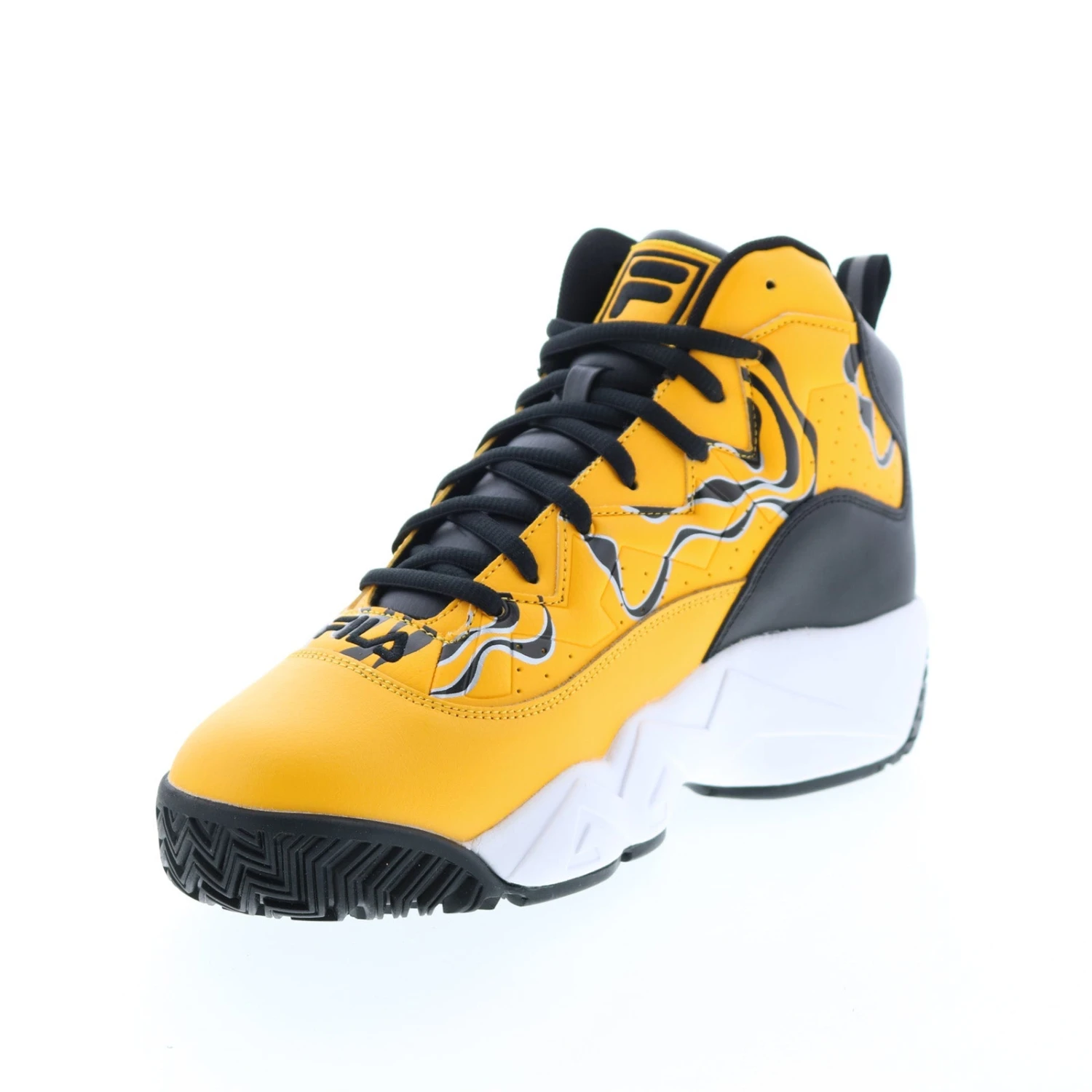 Fila MB 1BM01795-702 Mens Yellow Leather Lace Up Athletic Basketball Shoes - Image 4