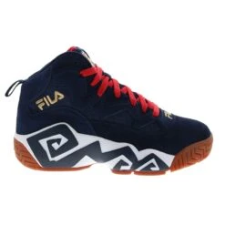 Fila MB 1VB90141-424 Mens Blue Suede Lace Up Athletic Basketball Shoes