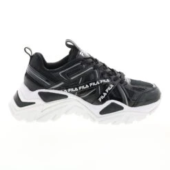 Fila Electrove 2 5RM01744-013 Womens Black Leather Lifestyle Sneakers Shoes